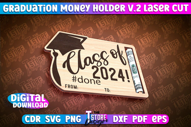 Graduation Money Holder Laser Cut | Money Holder Design | Gift SVG Design SVG The T Store Design 