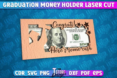 Graduation Money Holder Laser Cut | Money Holder Design | Gift SVG Design SVG The T Store Design 