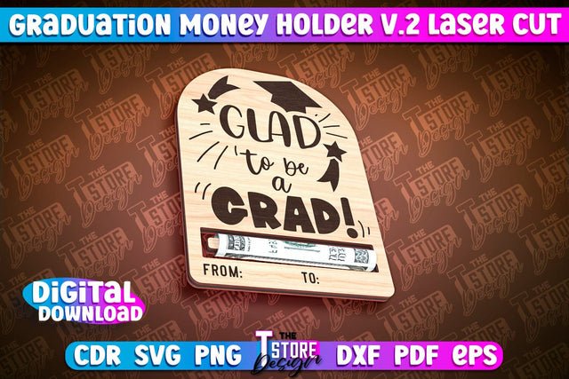 Graduation Money Holder Laser Cut | Money Holder Design | Gift SVG Design SVG The T Store Design 