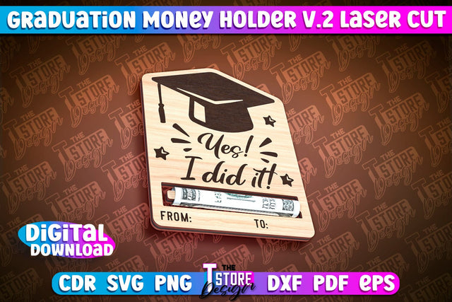 Graduation Money Holder Laser Cut | Money Holder Design | Gift SVG Design SVG The T Store Design 