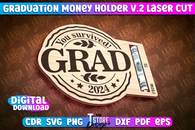 Graduation Money Holder Laser Cut | Money Holder Design | Gift SVG Design SVG The T Store Design 