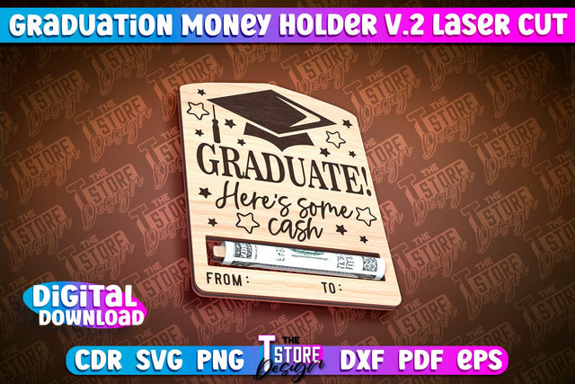 Graduation Money Holder Laser Cut | Money Holder Design | Gift SVG Design SVG The T Store Design 