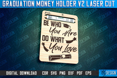 Graduation Money Holder Laser Cut | Money Holder Design | Gift SVG Design v.2 SVG Fly Design 