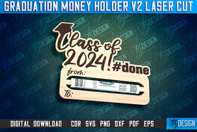 Graduation Money Holder Laser Cut | Money Holder Design | Gift SVG Design v.2 SVG Fly Design 