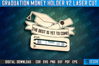 Graduation Money Holder Laser Cut | Money Holder Design | Gift SVG Design v.2 SVG Fly Design 