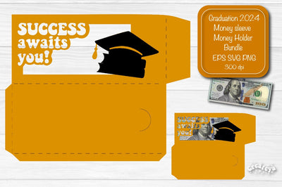 Graduation money holder SVG 2024 Graduation Gift Money sleeve SVG Cardstock Papercut SVG Createya Design 