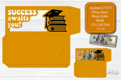 Graduation money holder SVG 2024 Graduation Gift Money sleeve SVG Cardstock Papercut SVG Createya Design 