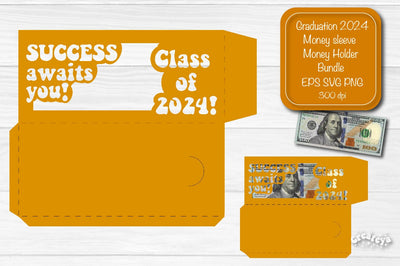 Graduation money holder SVG 2024 Graduation Gift Money sleeve SVG Cardstock Papercut SVG Createya Design 