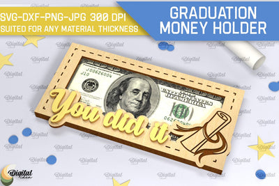 Graduation Money Holder SVG. Laser Cut Money Box SVG SVG Evgenyia Guschina 