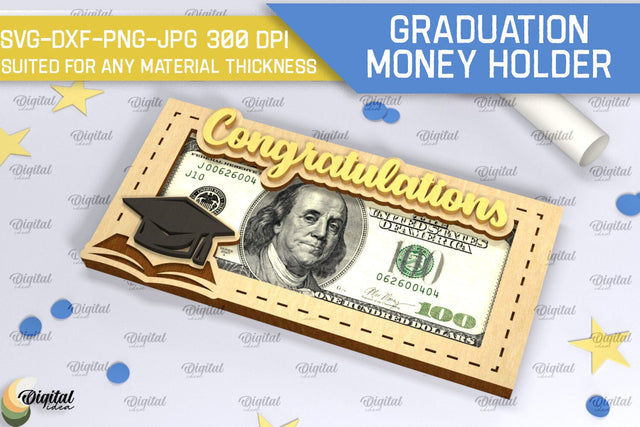 Graduation Money Holder SVG. Laser Cut Money Box SVG SVG Evgenyia Guschina 