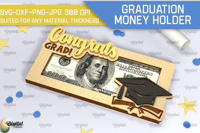 Graduation Money Holder SVG. Laser Cut Money Box SVG SVG Evgenyia Guschina 