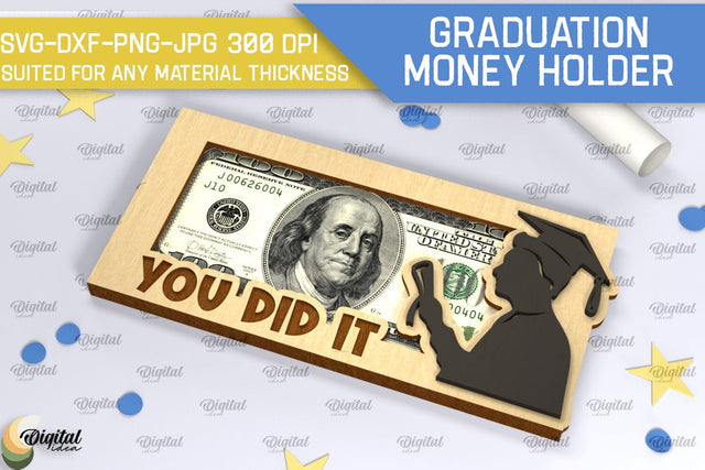 Graduation Money Holder SVG. Laser Cut Money Box SVG SVG Evgenyia Guschina 