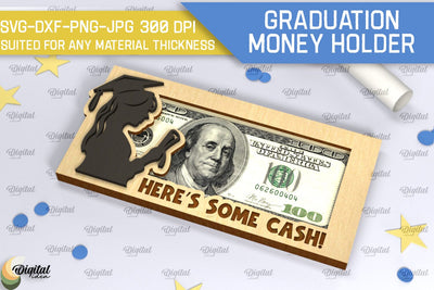 Graduation Money Holder SVG. Laser Cut Money Box SVG SVG Evgenyia Guschina 