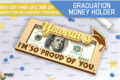 Graduation Money Holder SVG. Laser Cut Money Box SVG SVG Evgenyia Guschina 