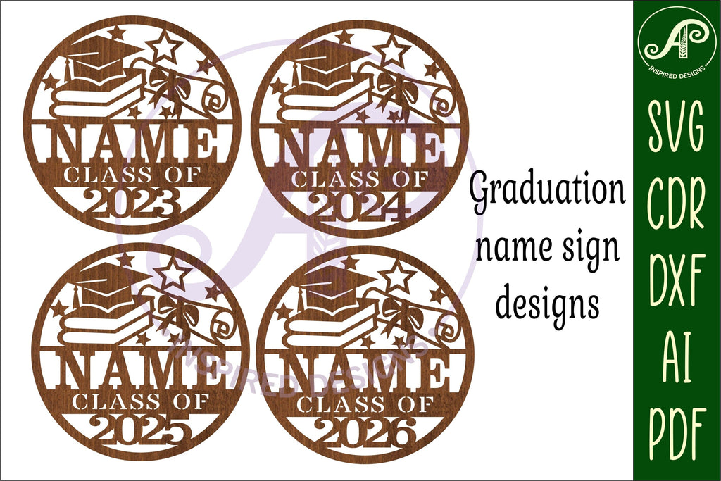 Grad Name Sign Graduation name sign svg laser cut template - So Fontsy