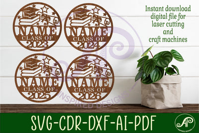 Graduation name sign svg laser cut template SVG APInspireddesigns 