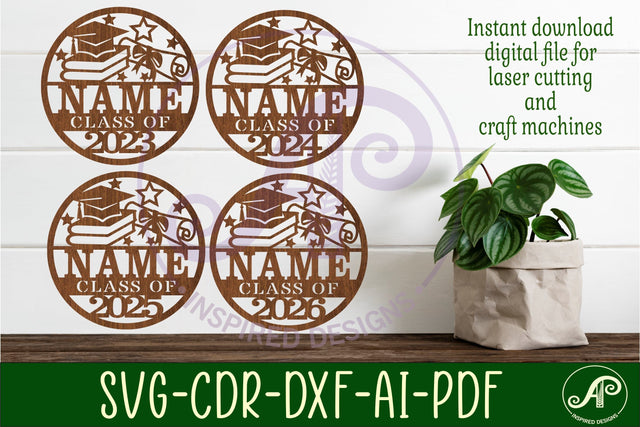 Graduation name sign svg laser cut template SVG APInspireddesigns 