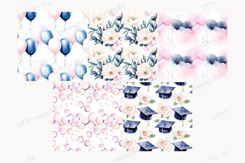 Graduation Paper | Pastel Graduation Background Digital Pattern GlamArtZhanna 