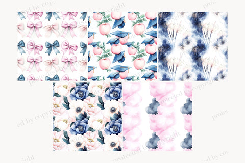 Graduation Paper | Pastel Graduation Background Digital Pattern GlamArtZhanna 