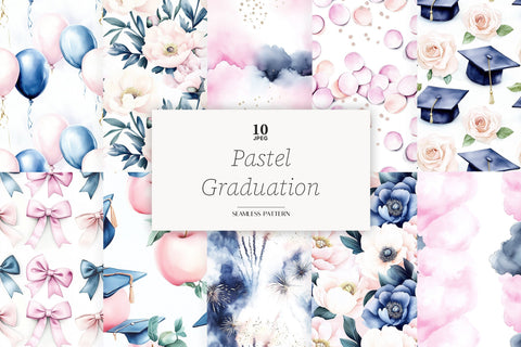 Graduation Paper | Pastel Graduation Background Digital Pattern GlamArtZhanna 