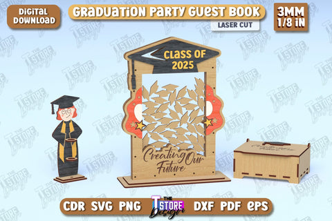 Graduation Party Guest Books Bundle | Grad Guestbook | Grad Wishes | Template Grad Dropbox | CNC Files SVG The T Store Design 