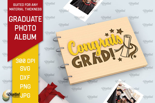 Graduation Photo Album Laser Cut. Memory Book SVG SVG Evgenyia Guschina 
