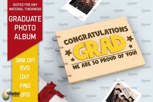 Graduation Photo Album Laser Cut. Memory Book SVG SVG Evgenyia Guschina 