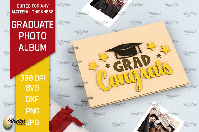 Graduation Photo Album Laser Cut. Memory Book SVG SVG Evgenyia Guschina 