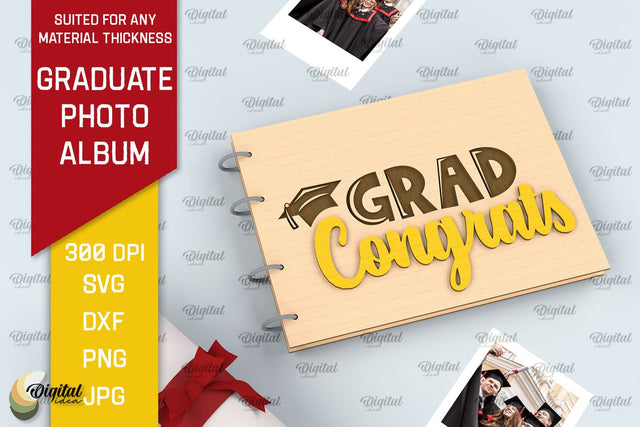 Graduation Photo Album Laser Cut. Memory Book SVG SVG Evgenyia Guschina 