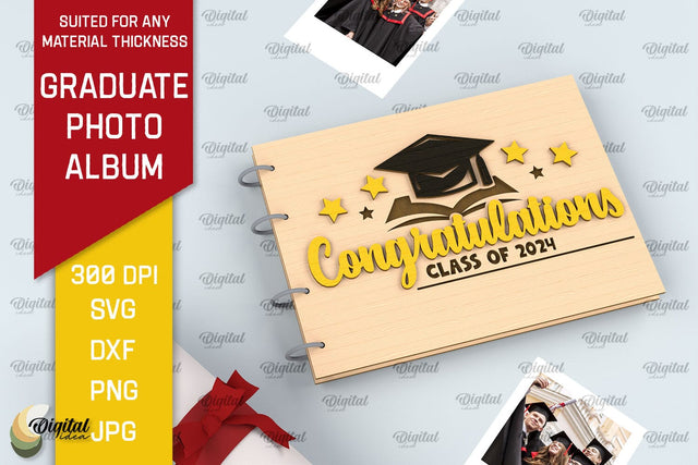 Graduation Photo Album Laser Cut. Memory Book SVG SVG Evgenyia Guschina 