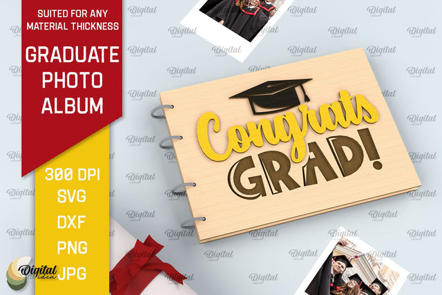 Graduation Photo Album Laser Cut. Memory Book SVG SVG Evgenyia Guschina 