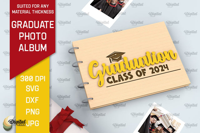 Graduation Photo Album Laser Cut. Memory Book SVG SVG Evgenyia Guschina 