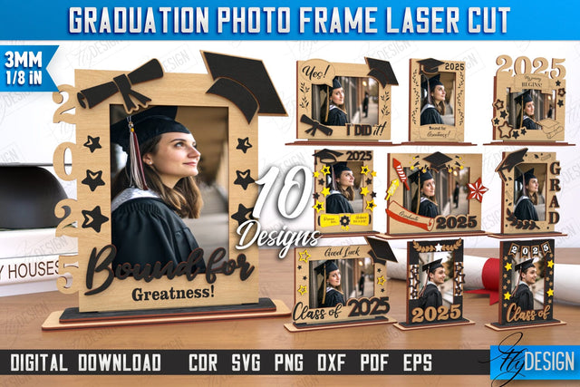 Graduation Photo Frame Bundle | Tabletop Photo Frame | Gift Idea | Grad 2025 | CNC Files SVG Fly Design 