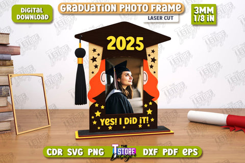 Graduation Photo Frame Bundle | Tabletop Photo Frame | Gift Idea | Grad 2025 | CNC Files SVG The T Store Design 