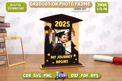 Graduation Photo Frame Bundle | Tabletop Photo Frame | Gift Idea | Grad 2025 | CNC Files SVG The T Store Design 