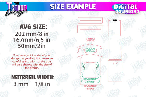 Graduation Photo Frame Bundle | Tabletop Photo Frame | Gift Idea | Grad 2025 | CNC Files SVG The T Store Design 