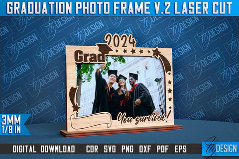 Graduation Photo Frame Laser Cut Bundle | Photo Frame Design | CNC File SVG Fly Design 