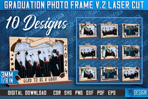 Graduation Photo Frame Laser Cut Bundle | Photo Frame Design | CNC File SVG Fly Design 