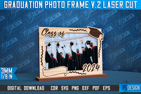 Graduation Photo Frame Laser Cut Bundle | Photo Frame Design | CNC File SVG Fly Design 