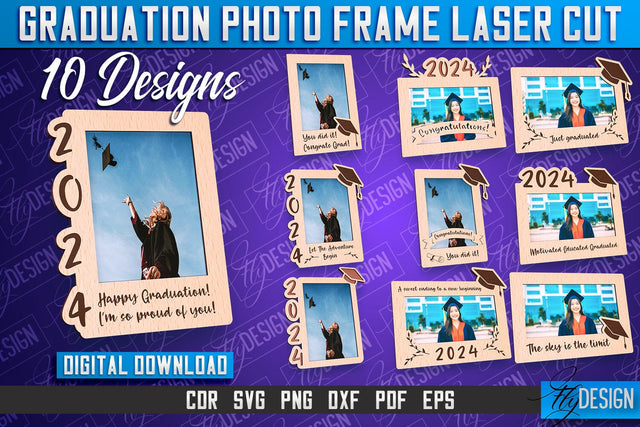 Graduation Photo Frame Laser Cut Bundle | Photo Frame Design | CNC File SVG Fly Design 