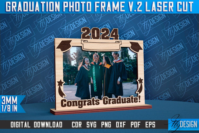 Graduation Photo Frame Laser Cut | Photo Frame Design | CNC File SVG Fly Design 