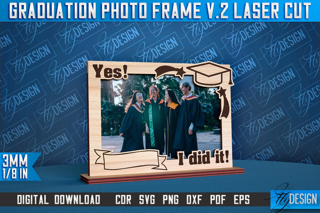 Graduation Cnc Vector Design Graduation Photo Frame Laser Cut | Photo Frame Design | CNC File - So ...