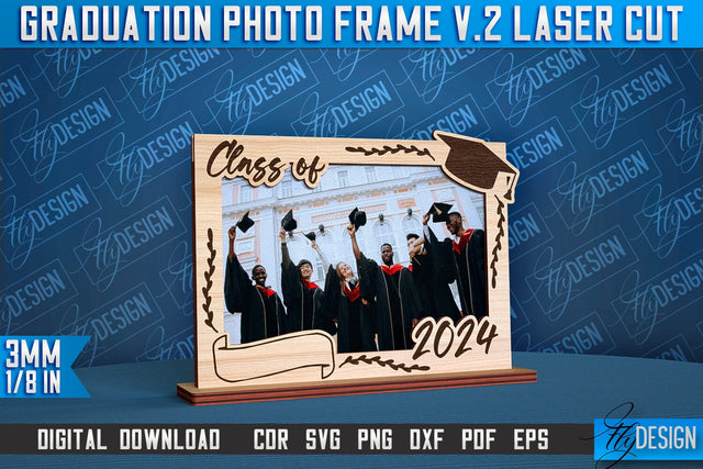 Graduation Photo Frame Laser Cut | Photo Frame Design | CNC File SVG Fly Design 