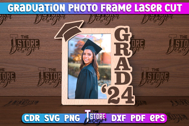Graduation Photo Frame Laser Cut | Photo Frame Design | CNC File SVG The T Store Design 