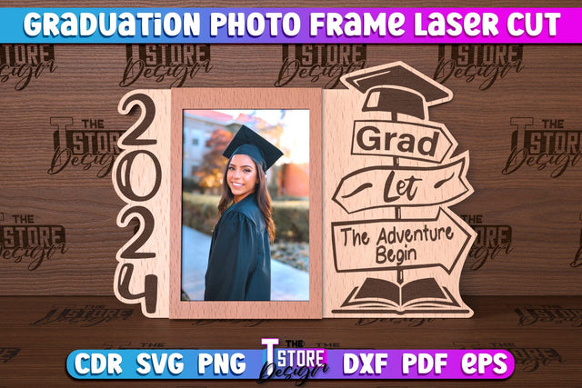 Graduation Photo Frame Laser Cut | Photo Frame Design | CNC File SVG The T Store Design 