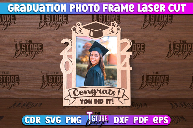 Graduation Photo Frame Laser Cut | Photo Frame Design | CNC File SVG The T Store Design 