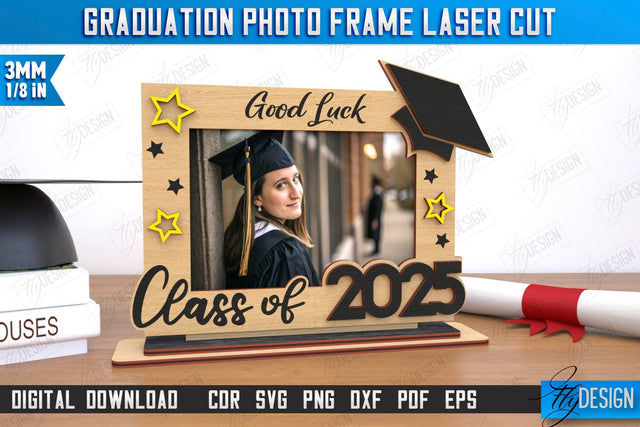 Graduation Photo Frame | Tabletop Photo Frame | Gift Idea | Grad 2025 | CNC File SVG Fly Design 