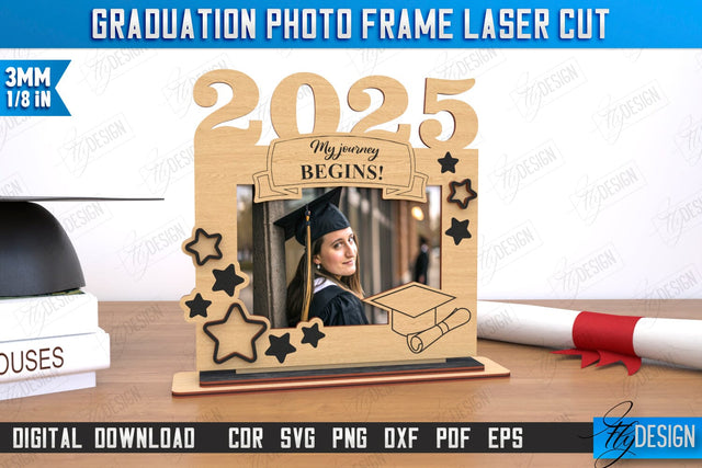 Graduation Photo Frame | Tabletop Photo Frame | Gift Idea | Grad 2025 | CNC File SVG Fly Design 