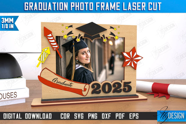 Graduation Photo Frame | Tabletop Photo Frame | Gift Idea | Grad 2025 | CNC File SVG Fly Design 