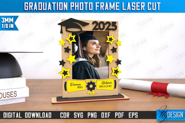 Graduation Photo Frame | Tabletop Photo Frame | Gift Idea | Grad 2025 | CNC File SVG Fly Design 